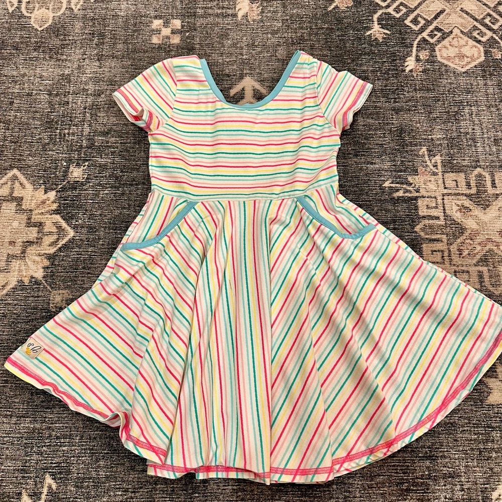 Striped Multicolor Kids Dress size 4